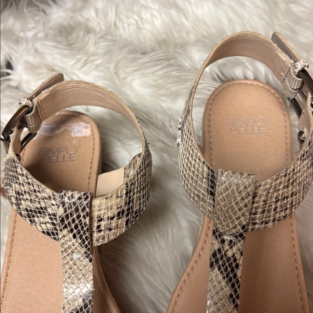 Simply Pelle Kane Snakeskin Python Bronze Wedge S… - image 3